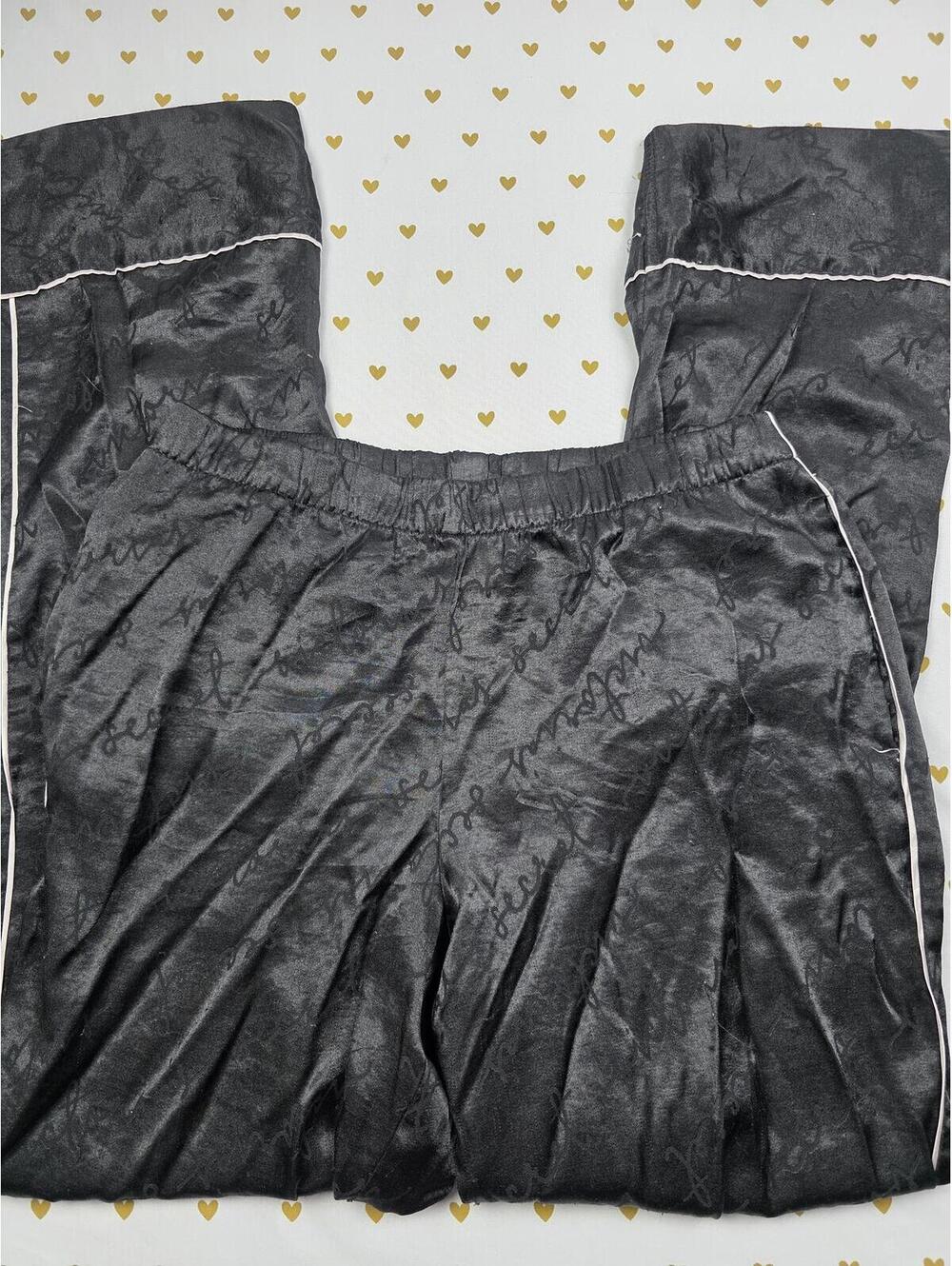 Victorias Secret Black satin Sleep Pants Pajama Bottoms SMALL